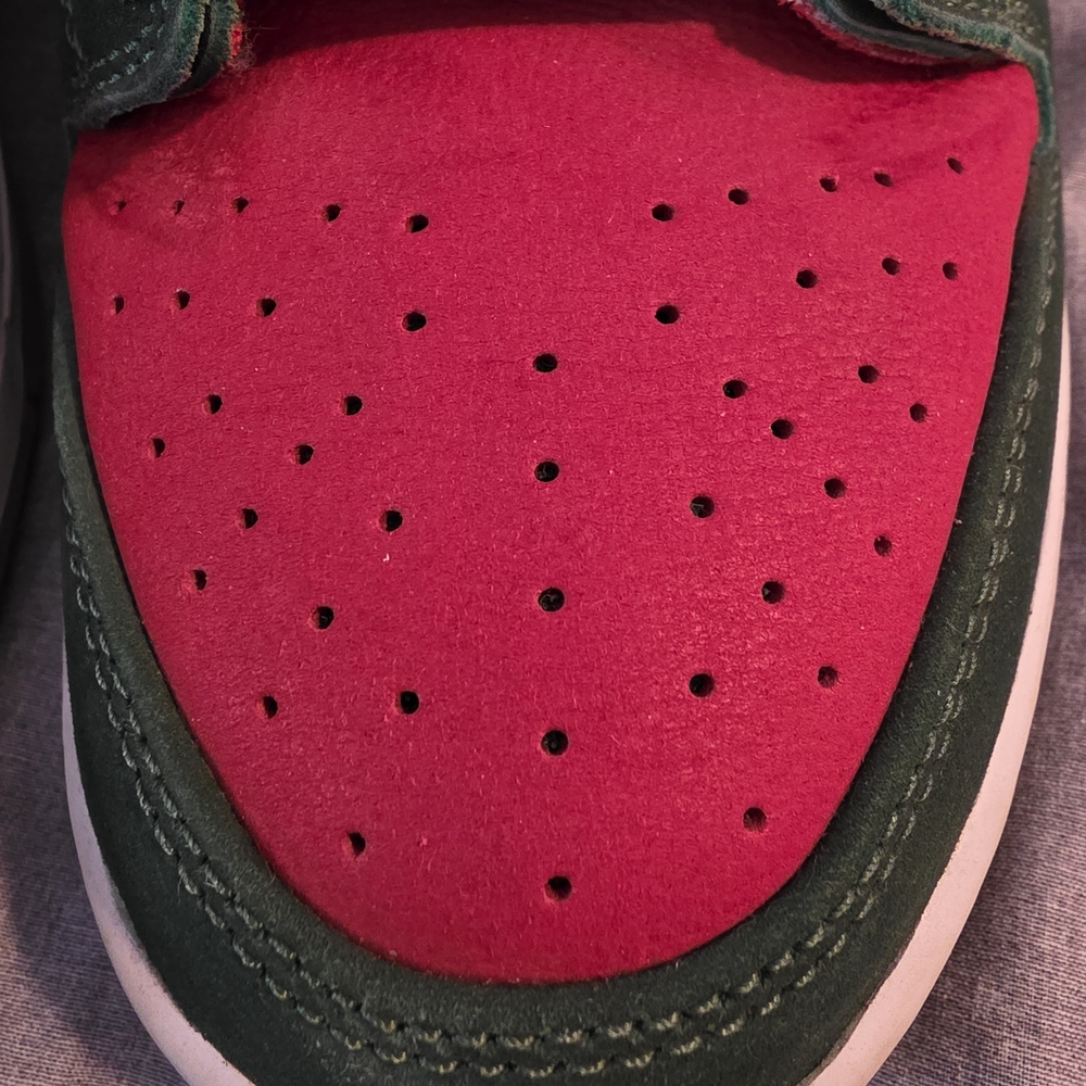 Nike Dunk Low Pro Green and Red Sneakers with Yellow Accents - Picture 5 of 13